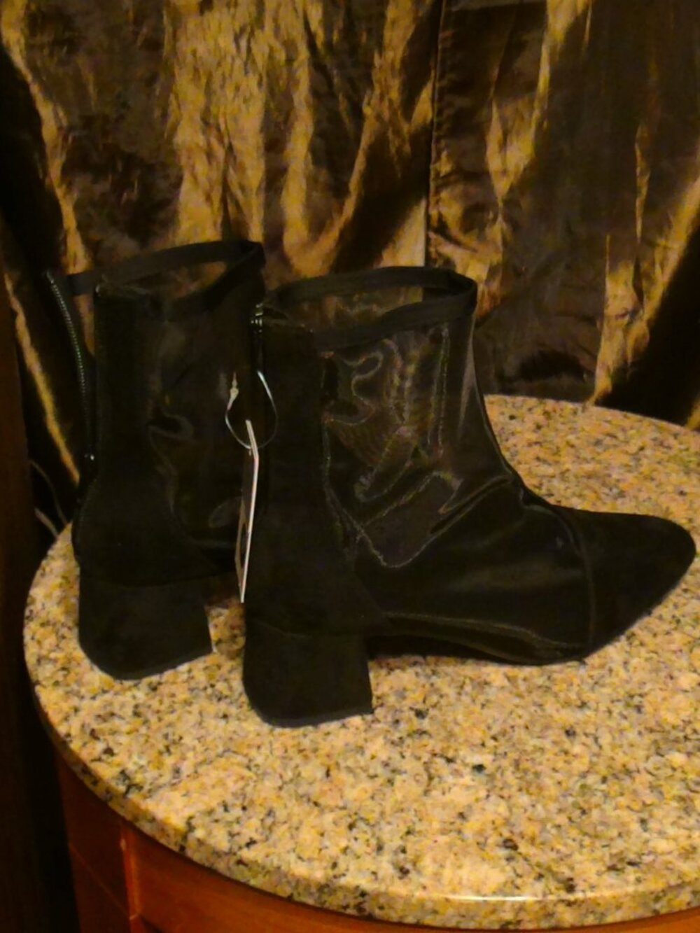 Women’s Celaena Mid-calf 1.75" Heel See-thru Boots Size 9 Black A New Day - Picture 11 of 13